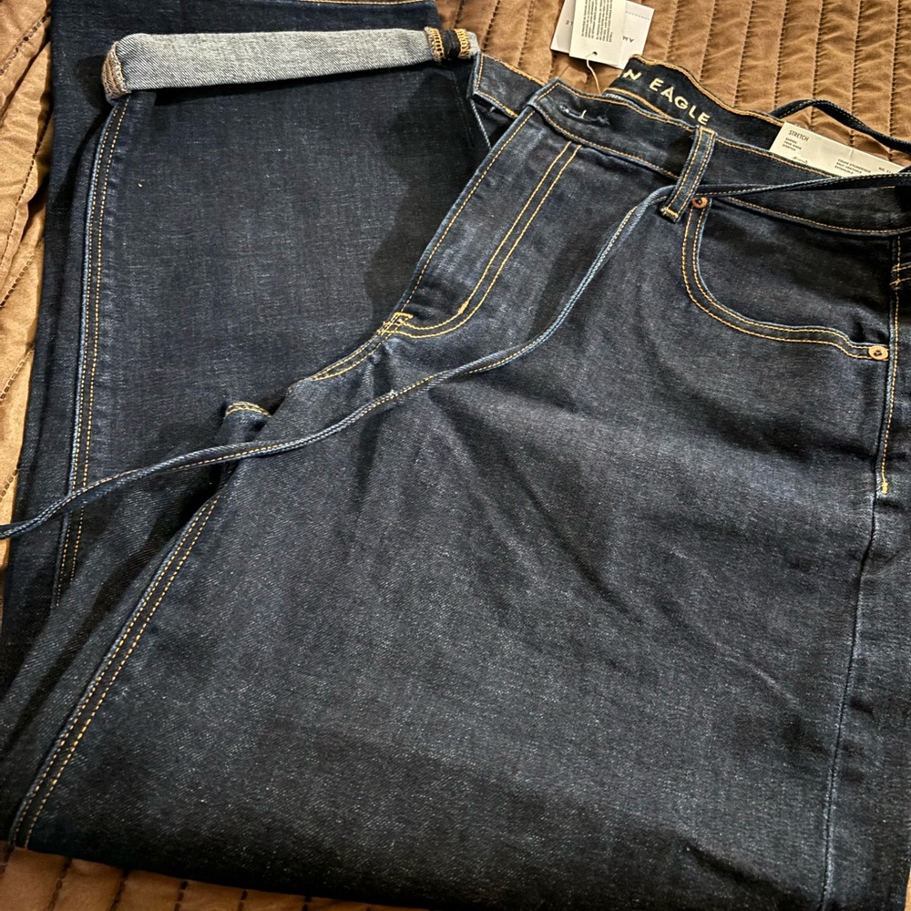 AE Barrel Jeans Dark Blue